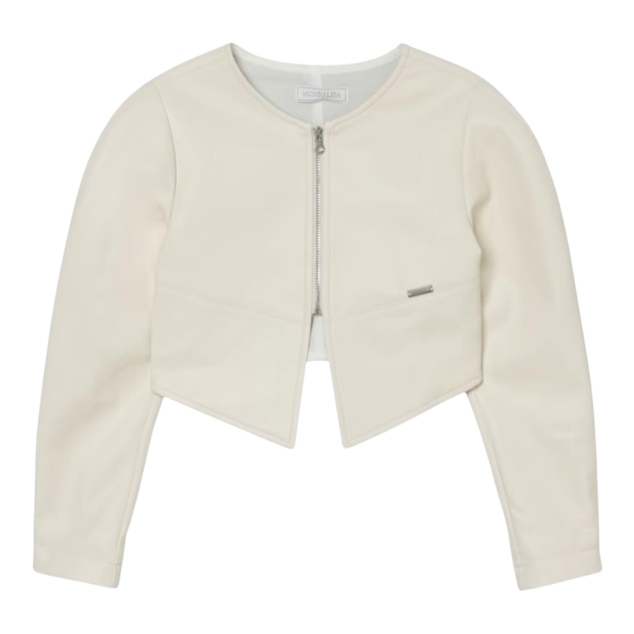 Monnalisa Giubbino Tinta Unita In Ecopelle per Bambina 17E100X BEIGE MONNALISA 