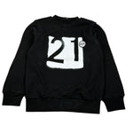 N°21 Felpa Girocollo tinta unita con Stampa Nero per Bambino N21435N0033 NERO N°21 