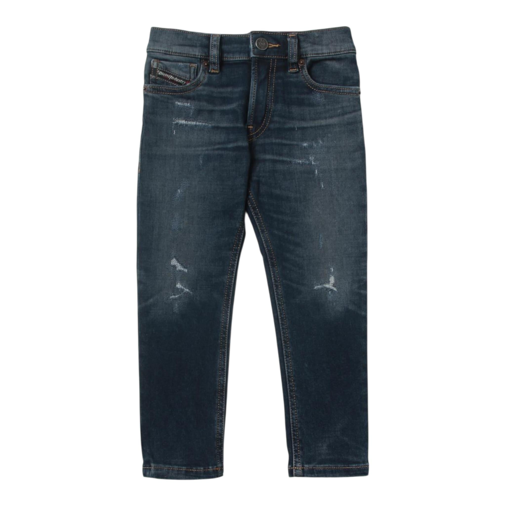 Diesel Jeans tinta unita con Girovita Regolabile Blu per Bambino J00990X BLU DIESEL 