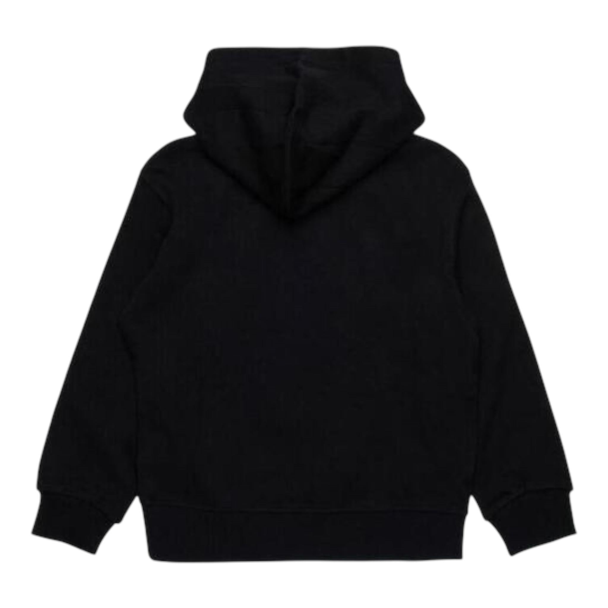 DIESEL felpa tinta unita con cappuccio e stampa Nero per Bambino J02003 NERO DIESEL 