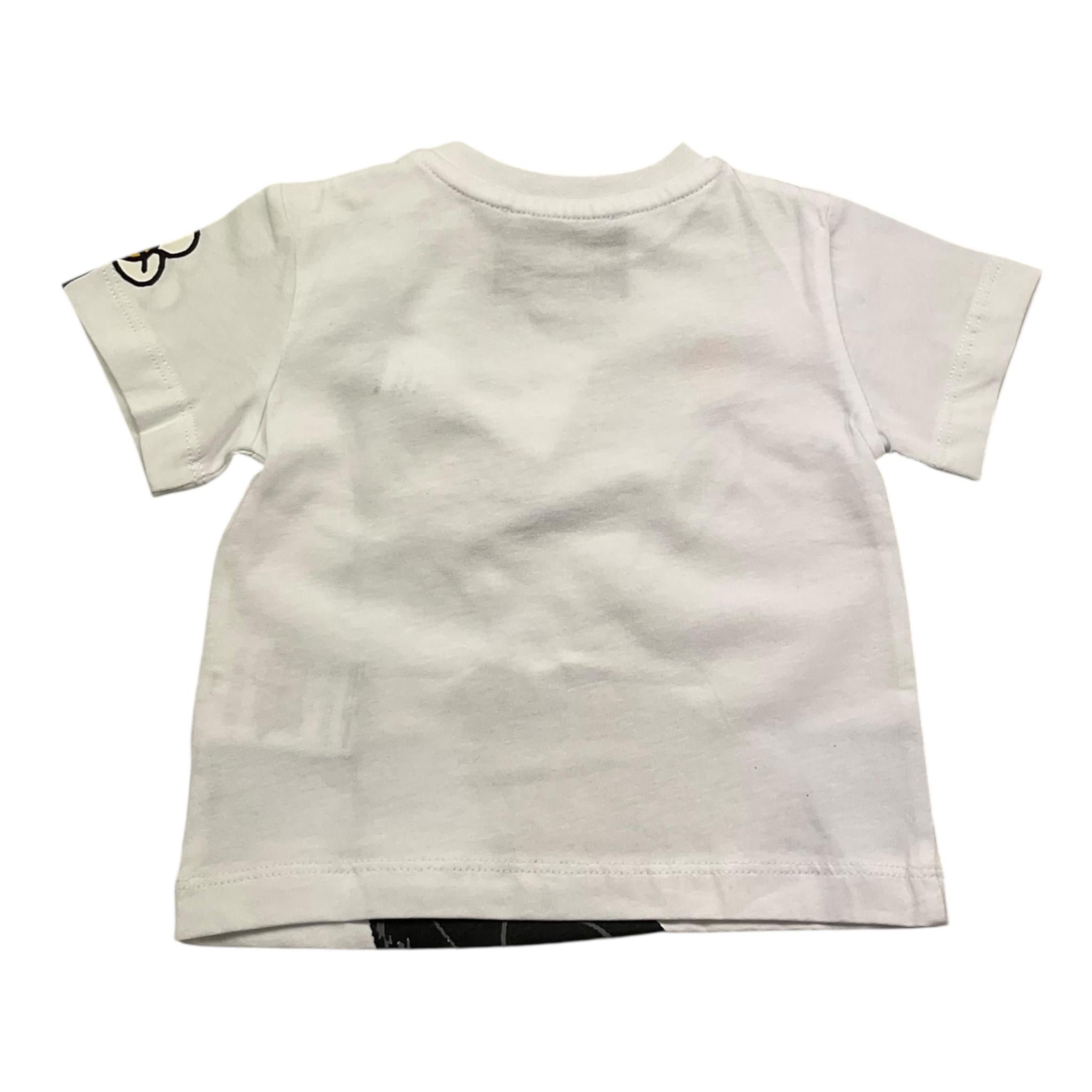 Iceberg T-Shirt Girocollo Tinta Unita con Stampe In Contrasto per Neonato TSICE5102B BIANCO ICEBERG 