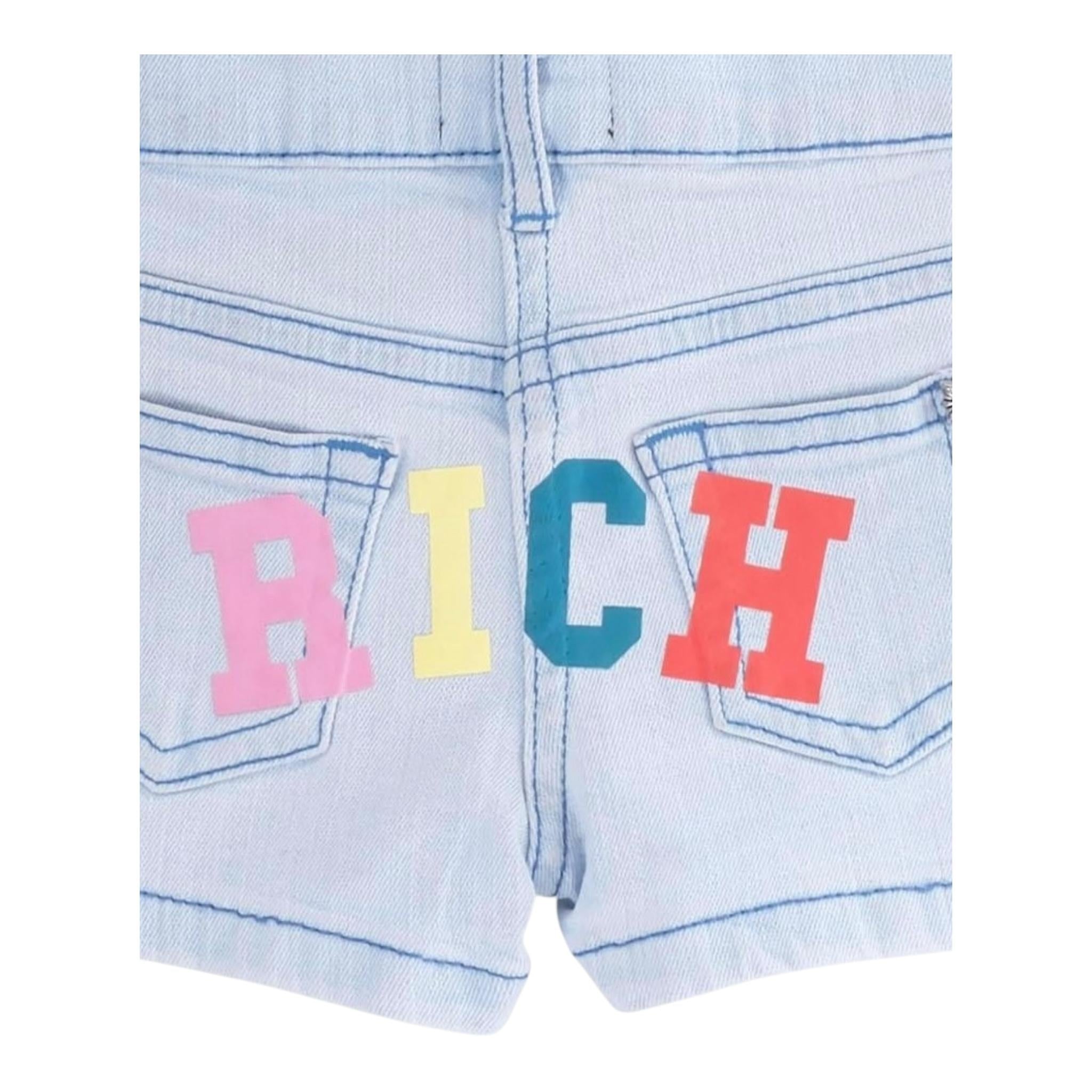 John Richmond Short In Denim Tinta Unita con Logo per Bambina RIP25031SHX AZZURRO JOHN RICHMOND 
