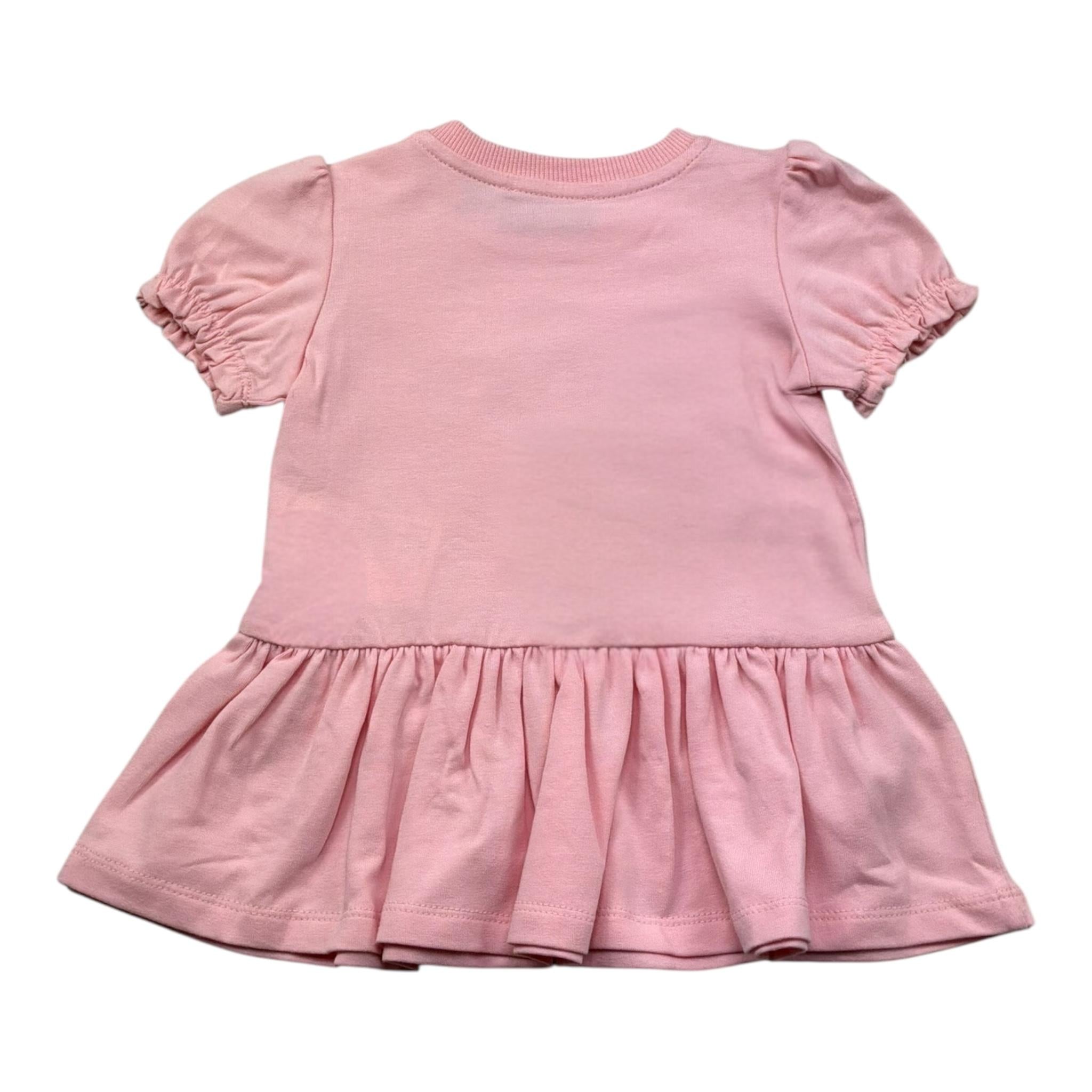 Moschino Abito Mezza Manica Tinta Unita con Stampa per Neonata MAV0C7 ROSA MOSCHINO 