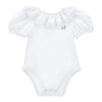 Monnalisa Body Tinta Unita Mezza Manica con Rouches per Neonata 37E300 BIANCO MONNALISA 