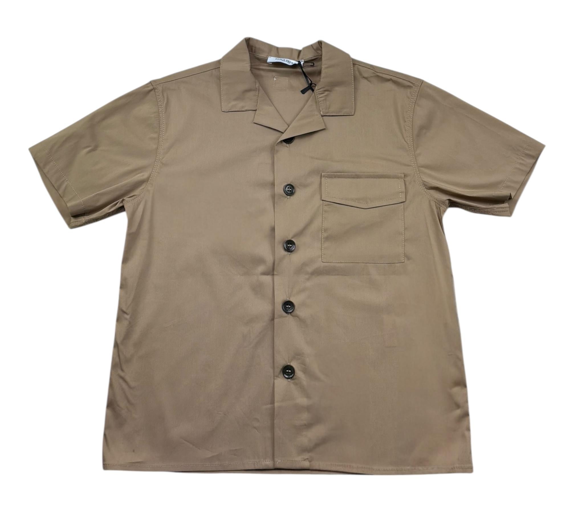 Paolo Pecora Camicia Mezza Manica Tinta Unita per Bambino PP4332 BEIGE PAOLO PECORA 