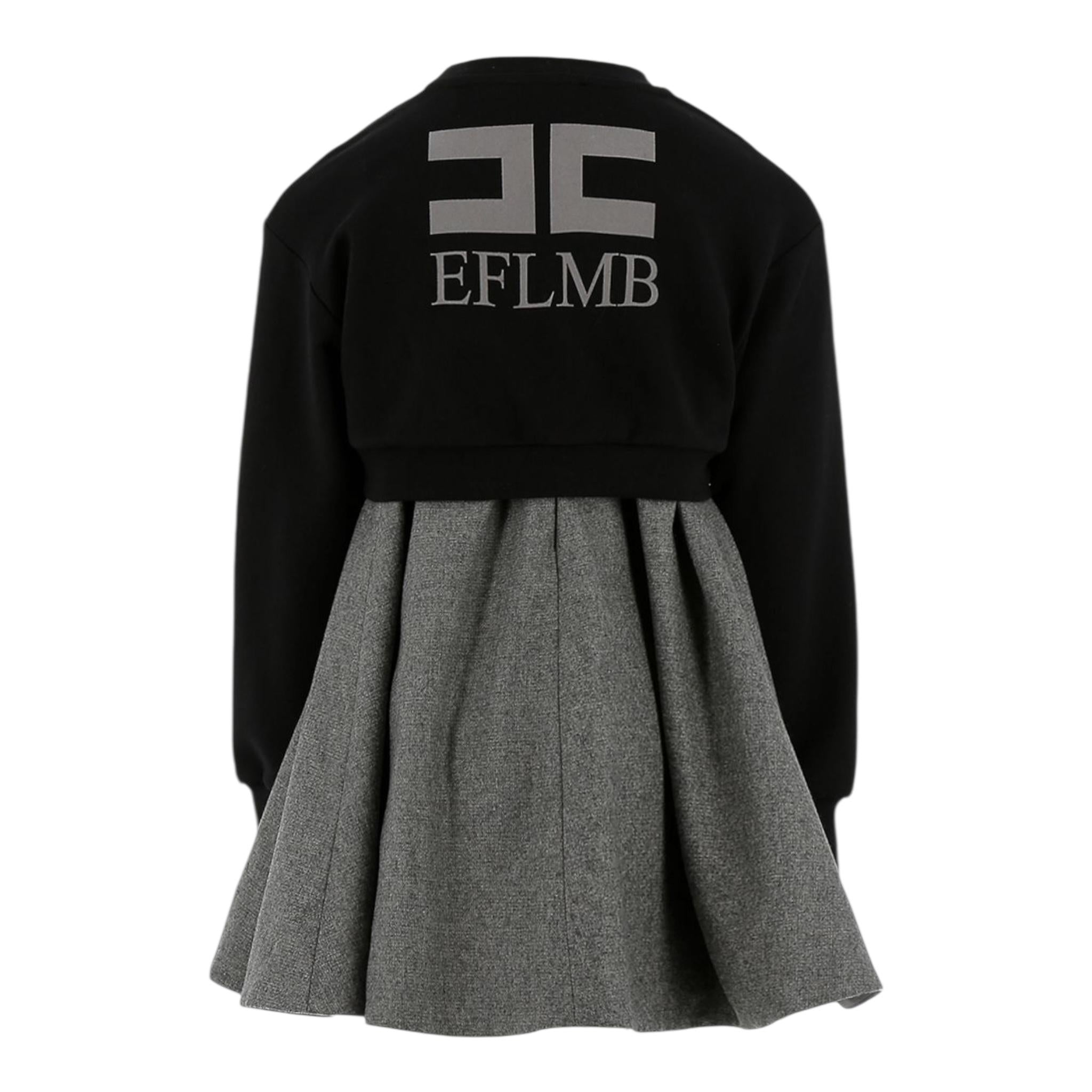 ELISABETTA FRANCHI abito giromanica tinta unita con felpa Nero/grigio per Bambina EFAB54 NERO/GRIGIO ELISABETTA FRANCHI 