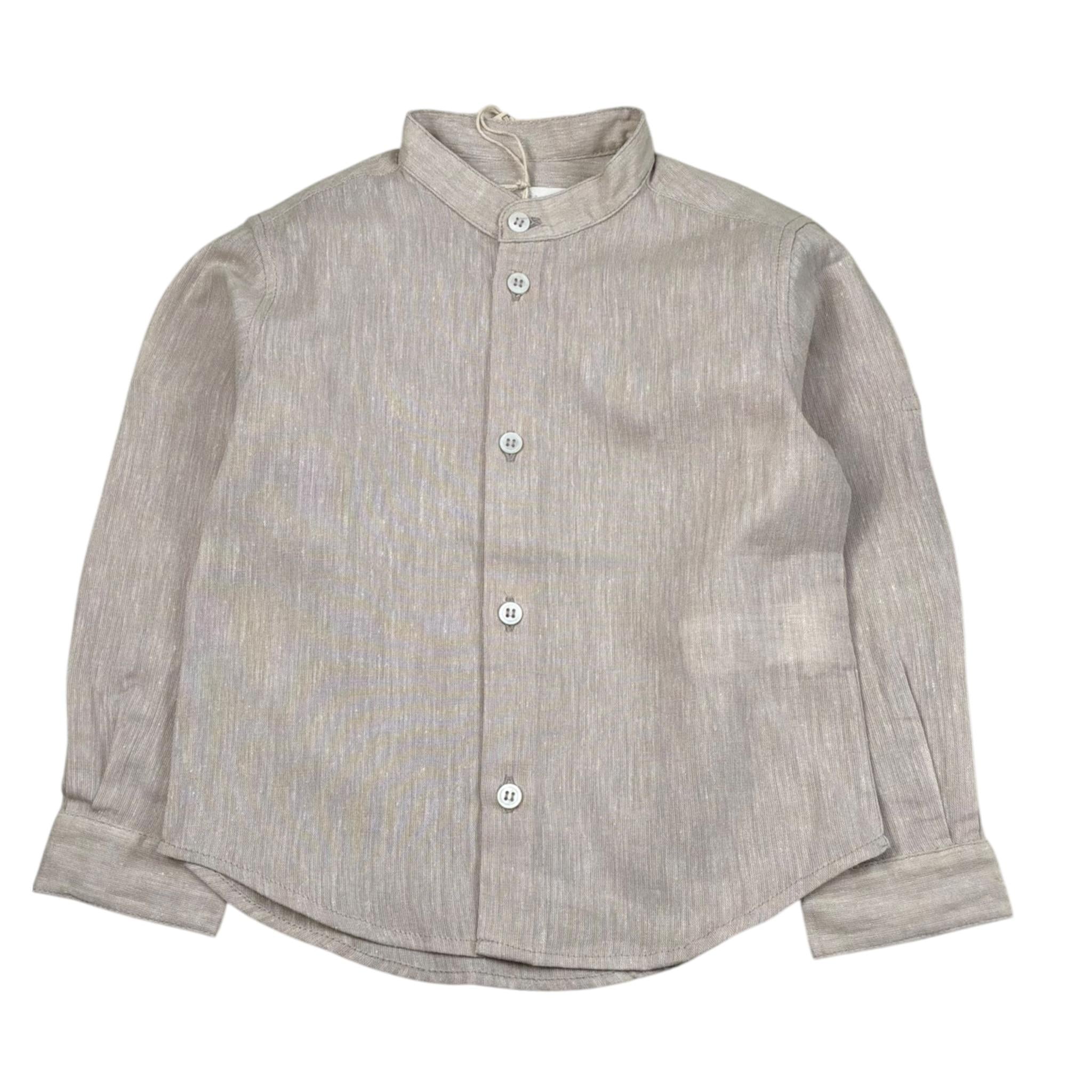 Pure Firenze Camicia Manica Lunga Collo Coreano tinta unita Beige per Neonato PC03176X BEIGE PURE FIRENZE 