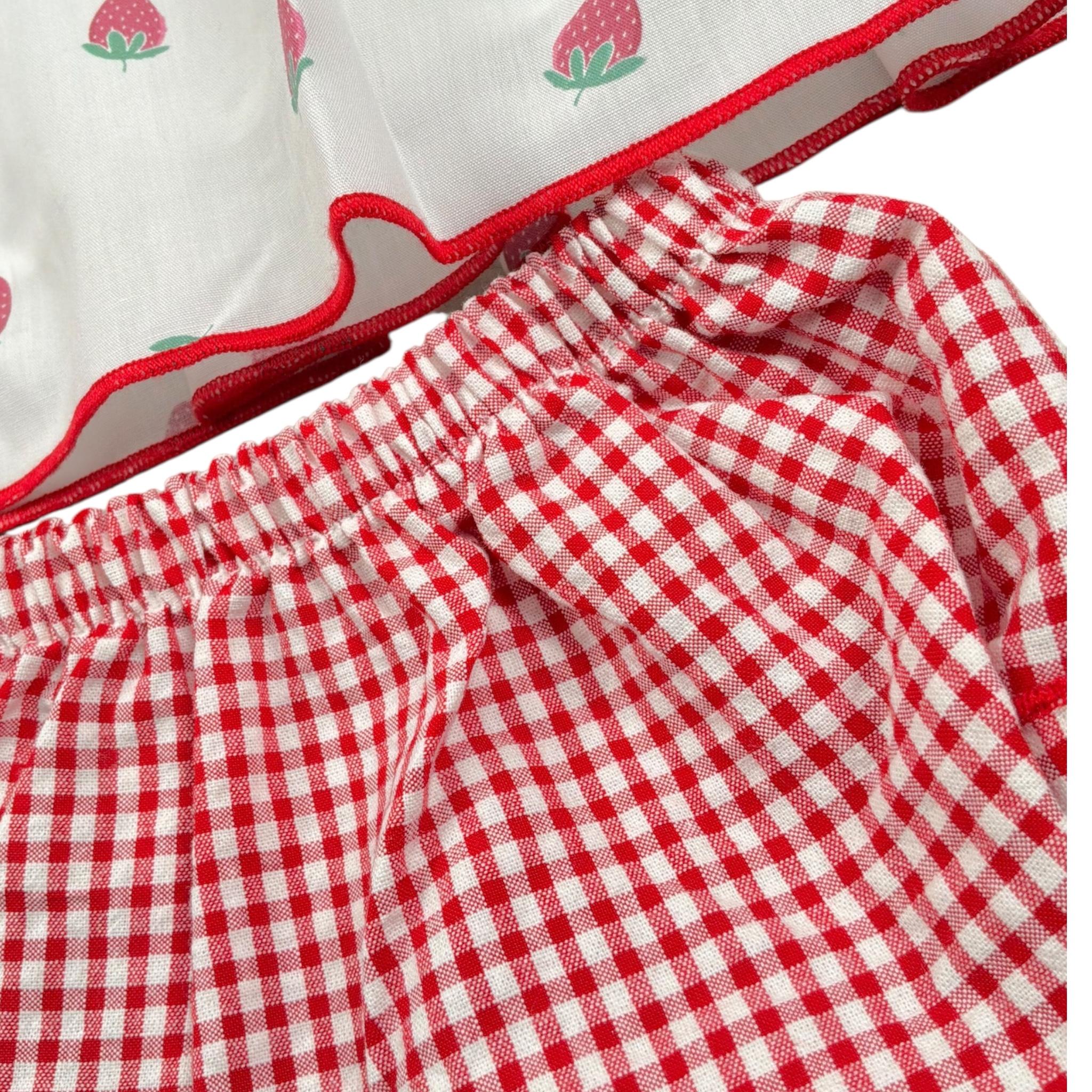 Valentina Bebes Set Abito-Coulotte Tinta Unita con Stampa Fragole per Neonata LOVE136 BIANCO VALENTINA BEBES 