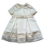 Le Bebe Abito Mezza Manica Tinta Unita con Profili In Contrasto per Neonata LBG1042 AVORIO LE BEBE 