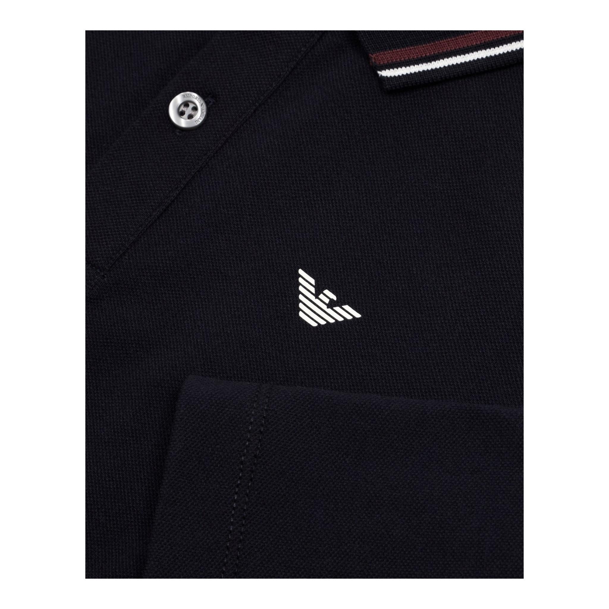 Emporio Armani Polo Tinta Unita con Bottoni per Bambino 8N4FB5 NERO EMPORIO ARMANI 