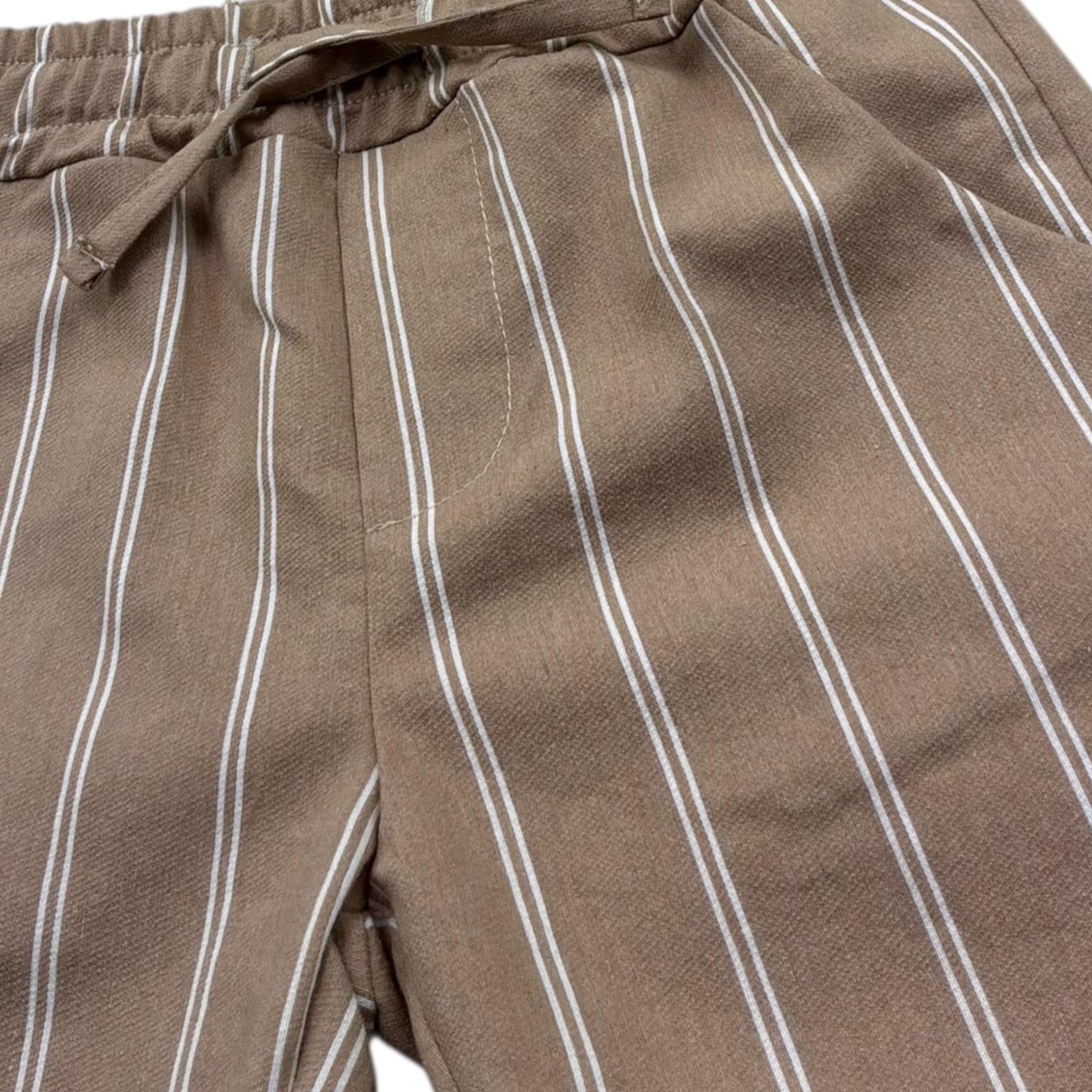 Le Bebe' Bermuda Tinta Unita con Fantasia A Righe per Neonato LBB5393 MARRONE LE BEBE' 