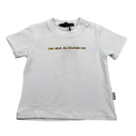 Dsquared2 T-Shirt Girocollo Tinta Unita con Logo per Neonato 1296M00007 BIANCO DSQUARED2 