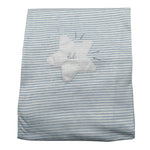 Barcellino Coperta Tinta Unita con Fantasia A Righe per Neonato 120809 AZZURRO BARCELLINO 