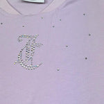 Juicy Couture T-Shirt Girocollo Tinta Unita con Stampa per Bambina JBX6510 LILLA JUICY COUTURE 