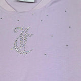Juicy Couture T-Shirt Girocollo Tinta Unita con Stampa per Bambina JBX6510 LILLA JUICY COUTURE 