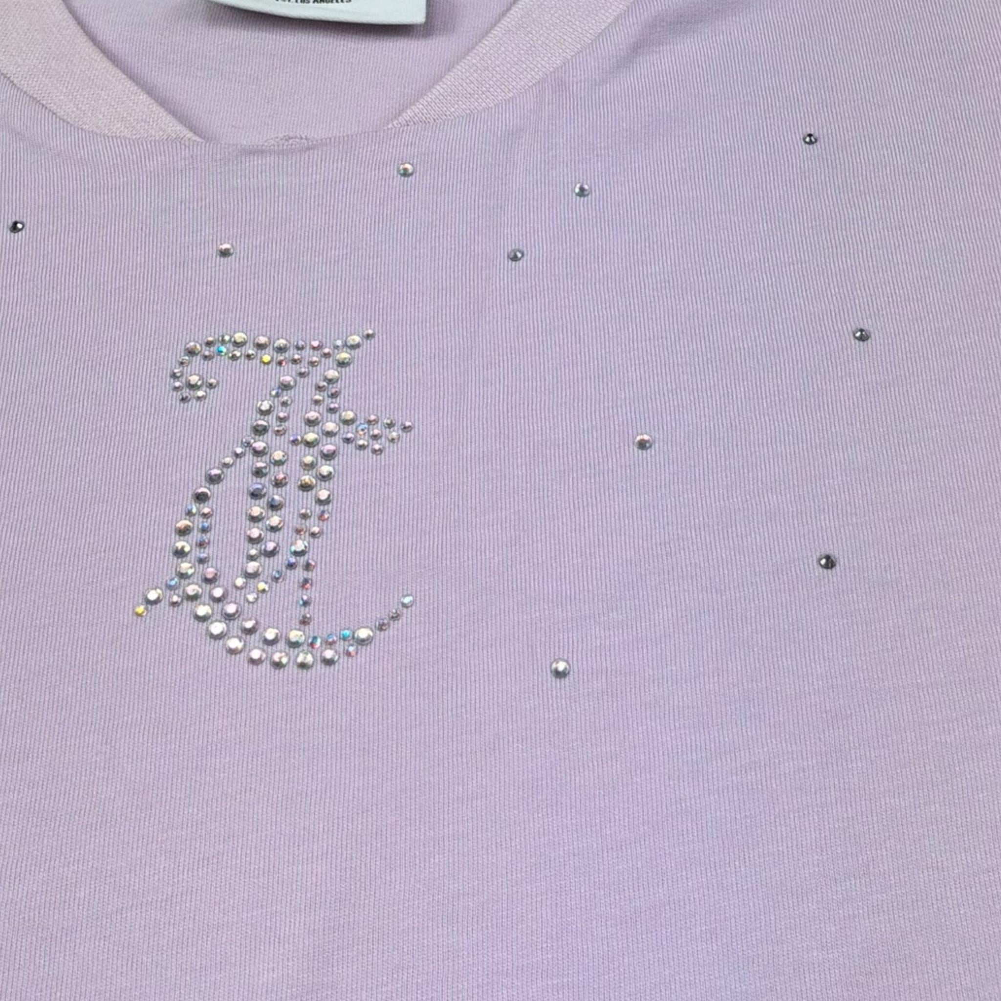 Juicy Couture T-Shirt Girocollo Tinta Unita con Stampa per Bambina JBX6510 LILLA JUICY COUTURE 