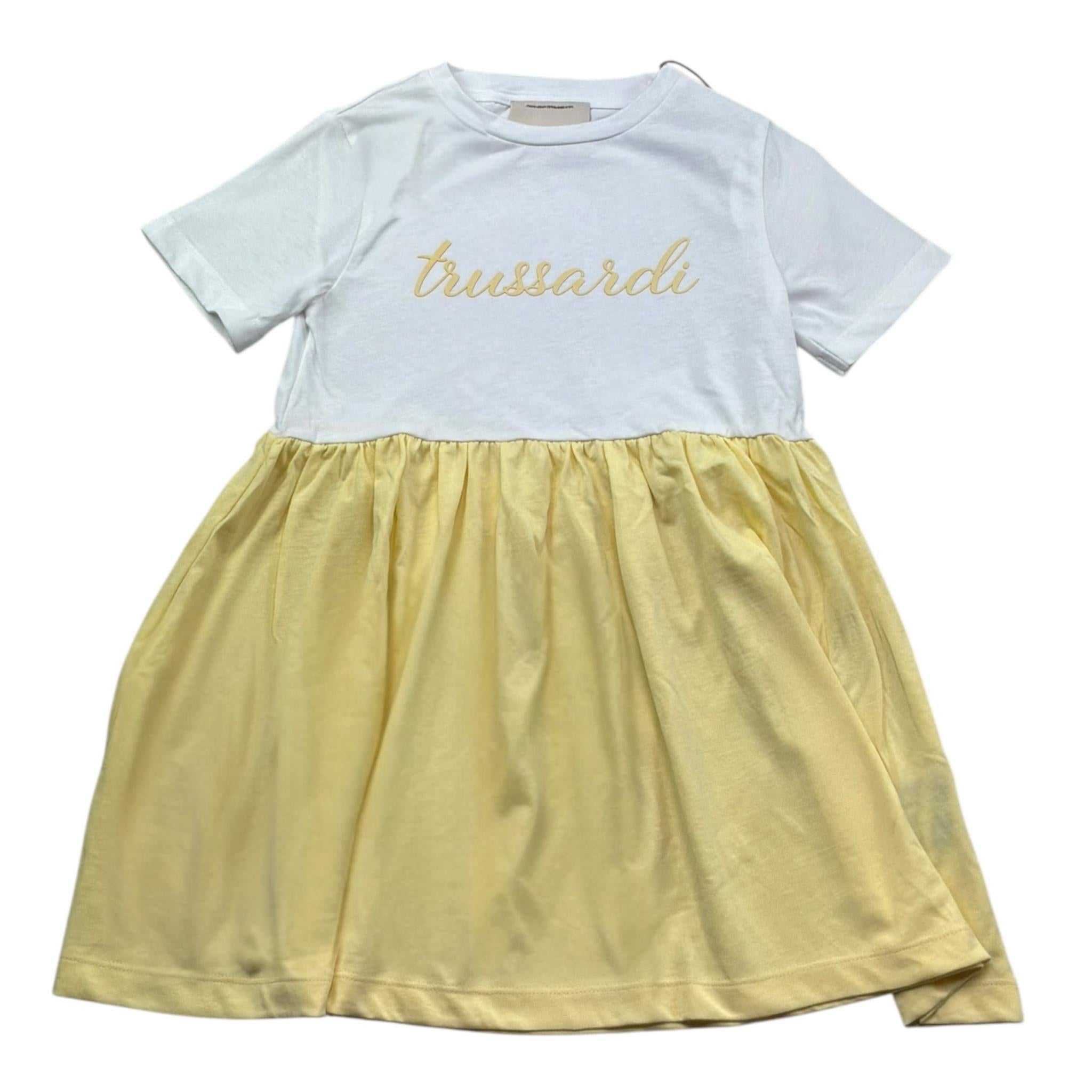 Trussardi Abito Bicolore Mezza Manica per Bambina TGP26009VE BIANCO/GIALLO TRUSSARDI 