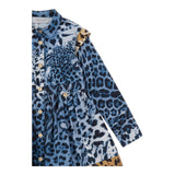 ROBERTO CAVALLI abito manica lunga fantasia maculata Azzurro per Bambina TJT10P AZZURRO ROBERTO CAVALLI 