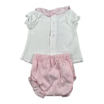 Calamaro Completo 2 Pezzi T-Shirt-Culotte per Neonata 11101 BIANCO/ROSA CALAMARO 