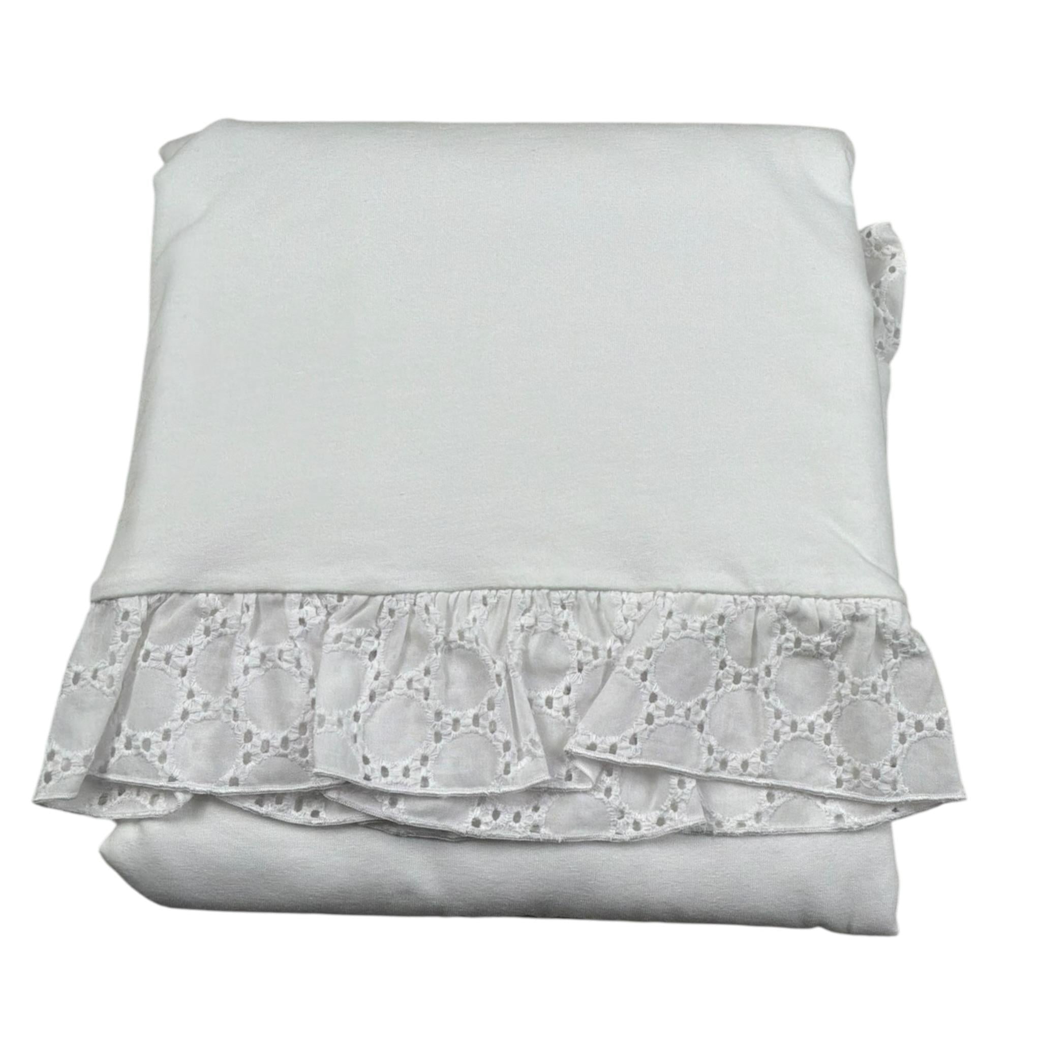 Lalalu' Coperta Tinta Unita con Ricami per Neonata E24420 BIANCO LALALU' 