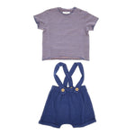 Teddy E Minou Completo 2 Pezzi T-Shirt-Salpette per Neonato E25CP066C0070 BLU TEDDY E MINOU 