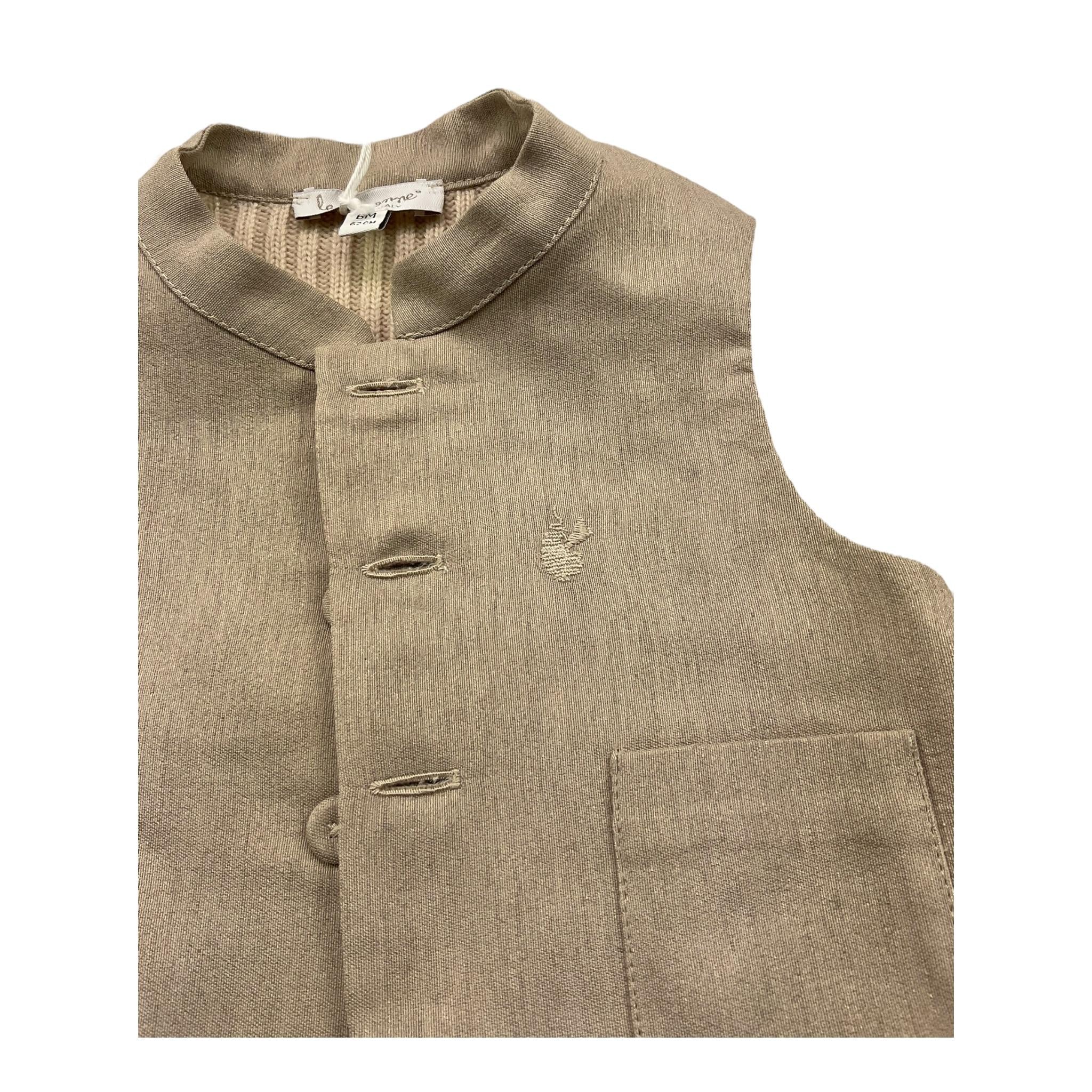 LE COCONNE gilet tinta unita Beige per Neonato LCN1311 BEIGE LE COCONNE 