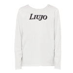 Liu Jo Shirt Girocollo Tinta Unita con Logo per Bambina GF4158 BIANCO LIU JO 