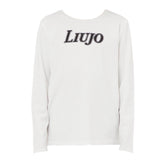 Liu Jo Shirt Girocollo Tinta Unita con Logo per Bambina GF4158 BIANCO LIU JO 