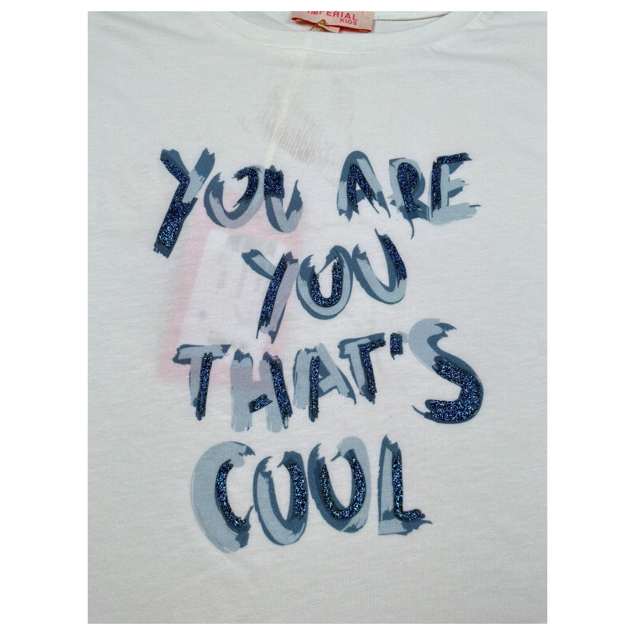 Imperial T-Shirt Girocollo Tinta Unita con Stampa per Bambina MB57030G75 BIANCO IMPERIAL 