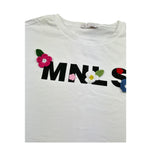 Monnalisa T-Shirt Girocollo Tinta Unita con Stampa  per Bambina 419606 BIANCO MONNALISA 