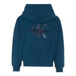 Calvin Klein Felpa Tinta Unita con Zip E Cappuccio per Bambino IB0IB02379 BLU CALVIN KLEIN 