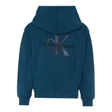 Calvin Klein Felpa Tinta Unita con Zip E Cappuccio per Bambino IB0IB02379 BLU CALVIN KLEIN 