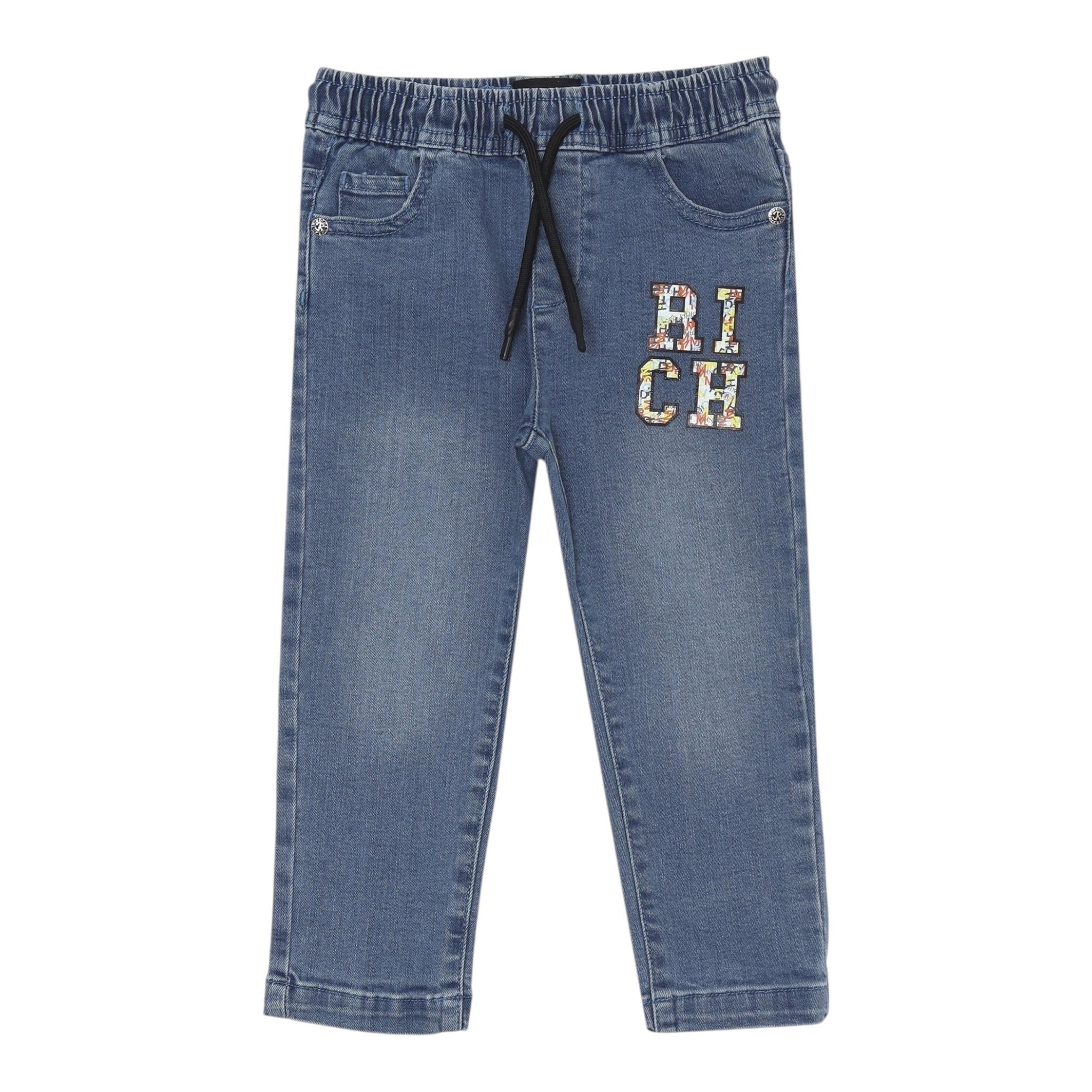 John Richmond Jeans Tinta Unita con Elastico In Vita per Bambino RIP25047JEXJ BLU JOHN RICHMOND 