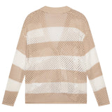 Max&Co. Cardigan Fantasia A Righe con Trafori per Bambina MX0181 BIANCO/BEIGE MAX&Co. 