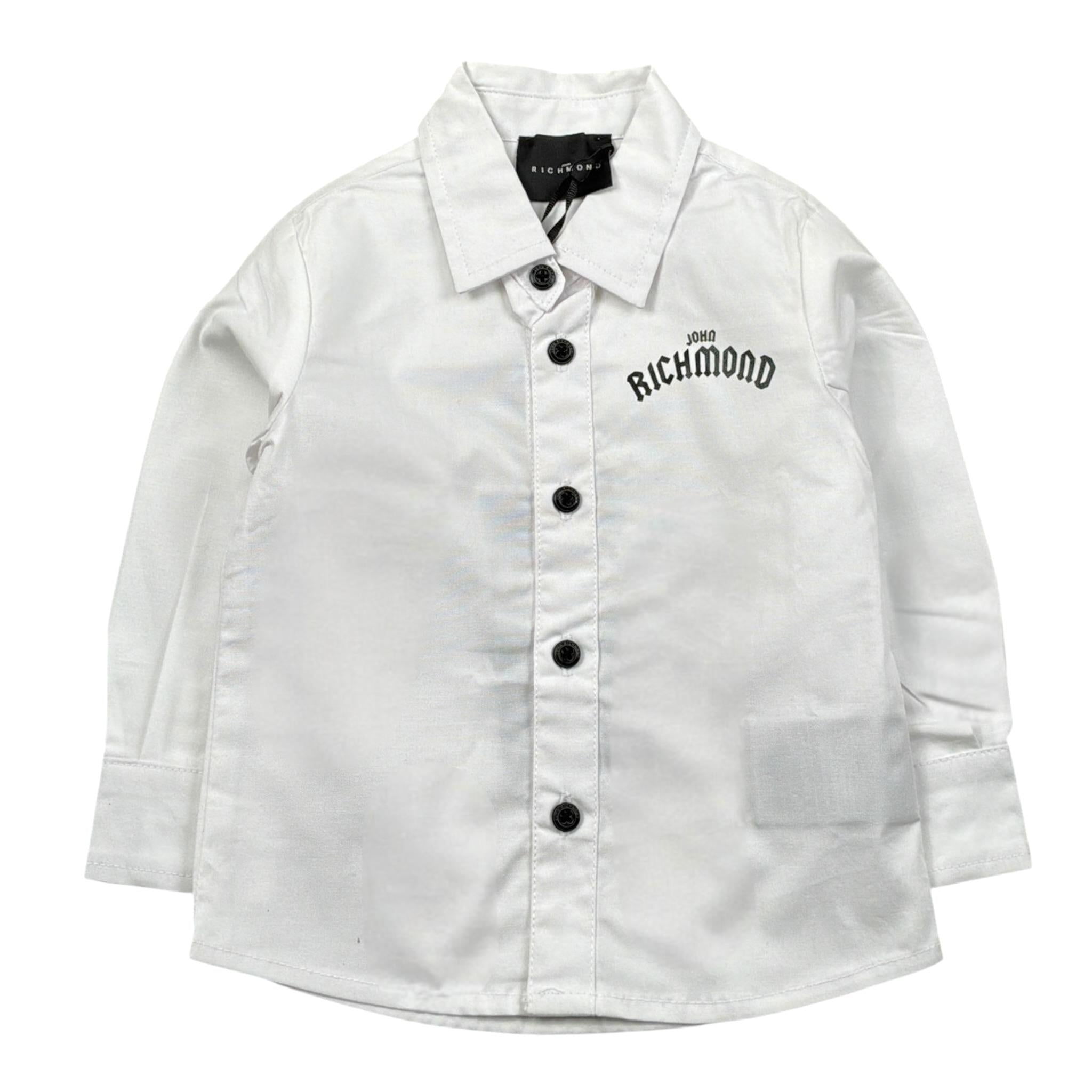 John Richmond Camicia tinta unita con Stampa Bianco per Neonato RIA2308CA BIANCO JOHN RICHMOND 