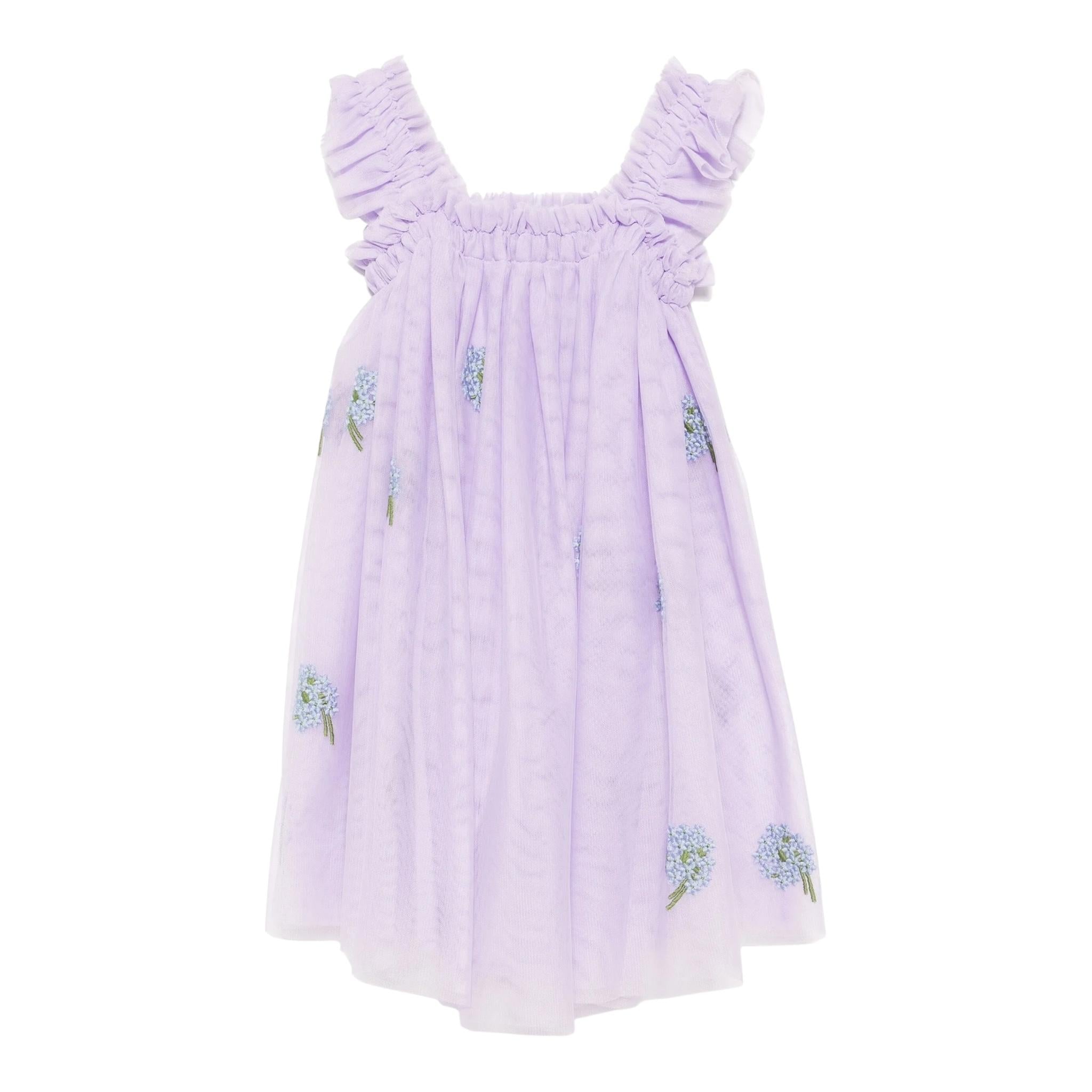 Stella Mccartney Abito Giromanica Tinta Unita In Tulle per Bambina TW1E42 LILLA STELLA McCARTNEY 