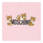 Moschino T-Shirt Girocollo Tinta Unita con Orso per Neonata MUM04AX ROSA MOSCHINO 