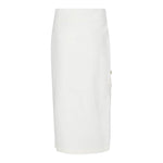 BALMAIN gonna lunga tinta unita con bottoni Panna per Bambina BV7A70 PANNA BALMAIN 