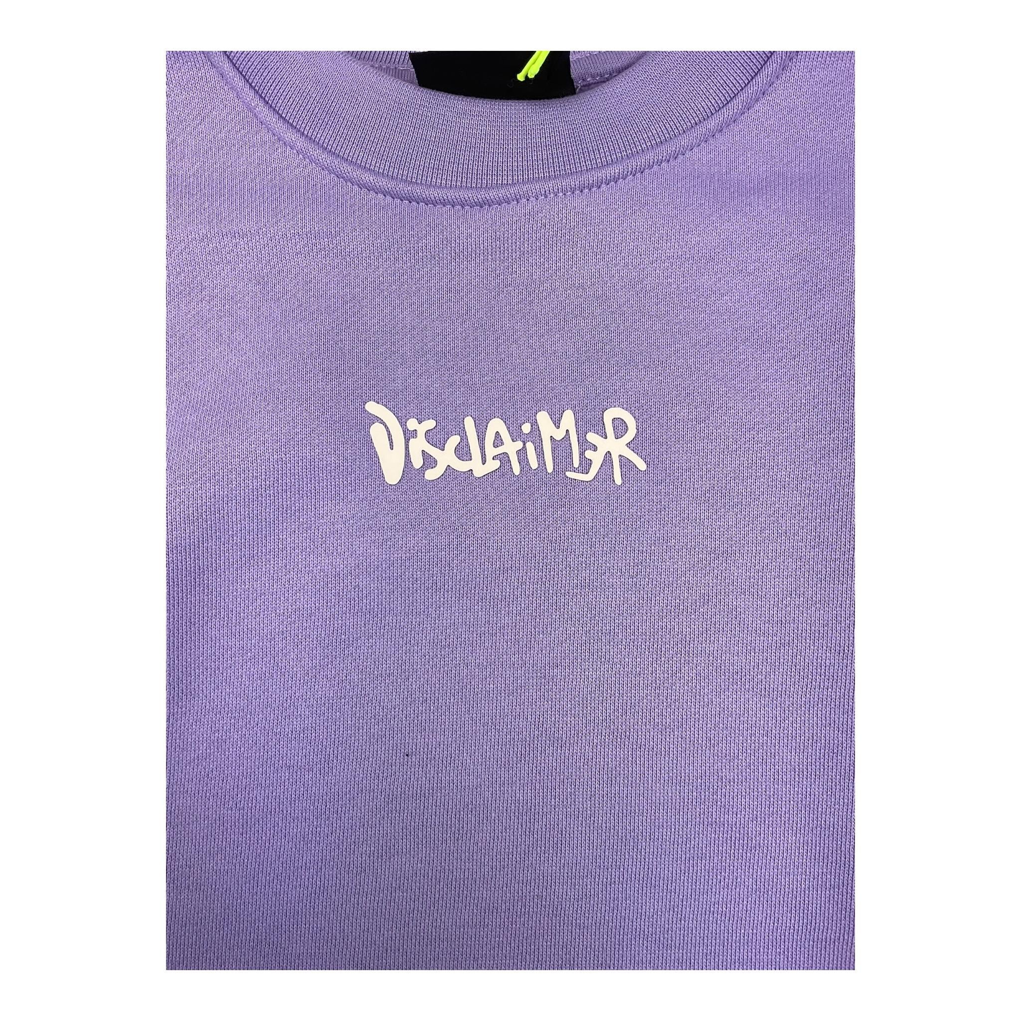 DISCLAIMER felpa girocollo tinta unita con stampa Viola per Bambina 24IDK58318 VIOLA DISCLAIMER 