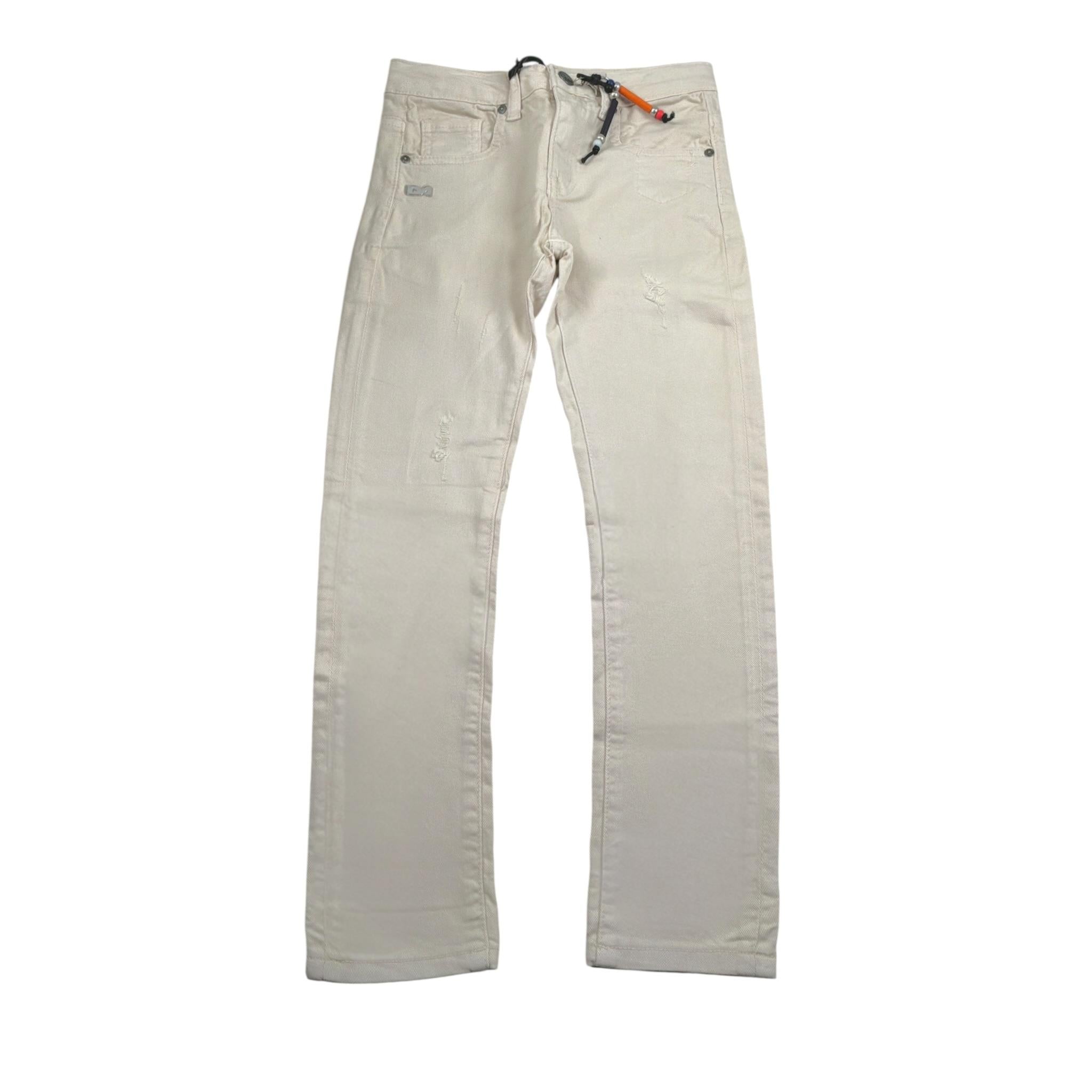 Daniele Alessandrini Jeans tinta unita con Strappi Beige per Bambino 1231PD1398 BEIGE DANIELE ALESSANDRINI 