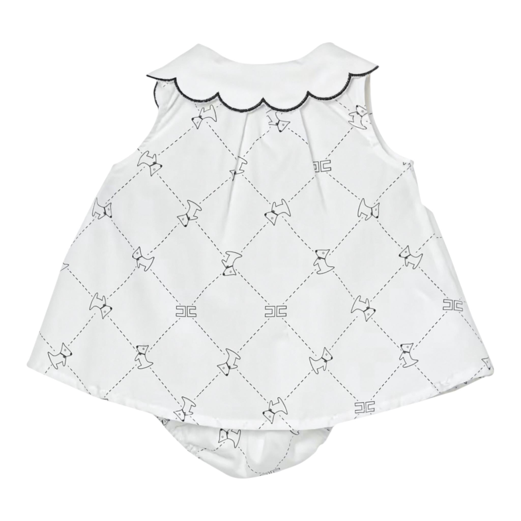 Elisabetta Franchi Completo 2 Pezzi Camicia-Coulotte Tubta Unita con Stampa per Neonata ENCD096X BIANCO ELISABETTA FRANCHI 