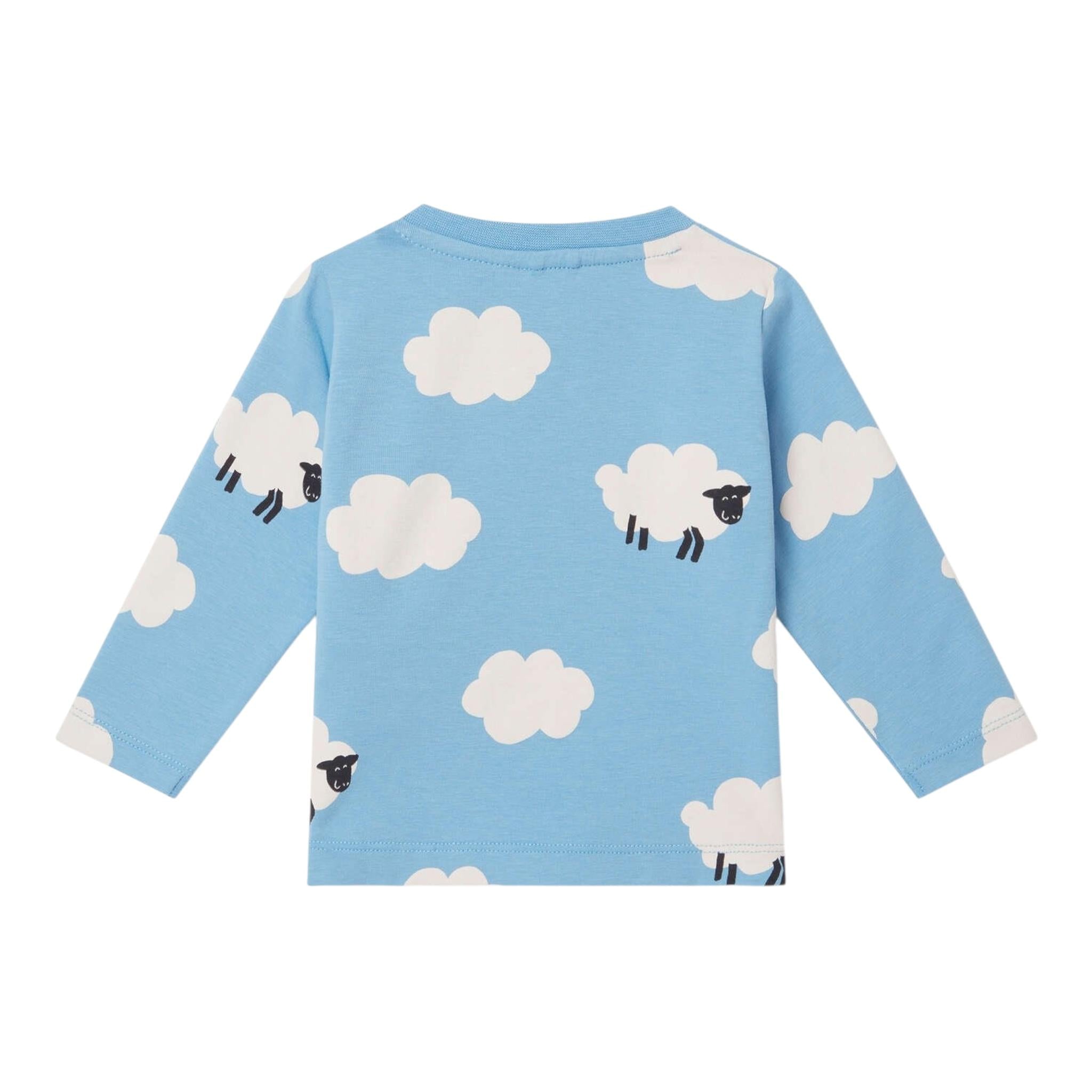 STELLA McCARTNEY shirt girocoll tinta unita con stampa in contrasto Azzurro per Neonato TV8050 AZZURRO STELLA McCARTNEY 