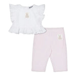 Moschino Completo 2 Pezzi Camicia-Pantalone per Bambina MDG01LYXJ BIANCO/ROSA MOSCHINO 