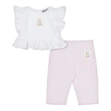 Moschino Completo 2 Pezzi Camicia-Pantalone per Bambina MDG01LYXJ BIANCO/ROSA MOSCHINO 