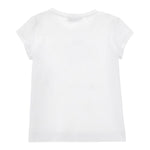 Monnalisa T-Shirt Girocollo Tinta Unita con Brillantini per Bambina 115622 BIANCO MONNALISA 