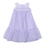 Abel & Lula Abito Tinta Unita Giromanica con Tulle per Bambina 5051 LILLA ABEL & LULA 