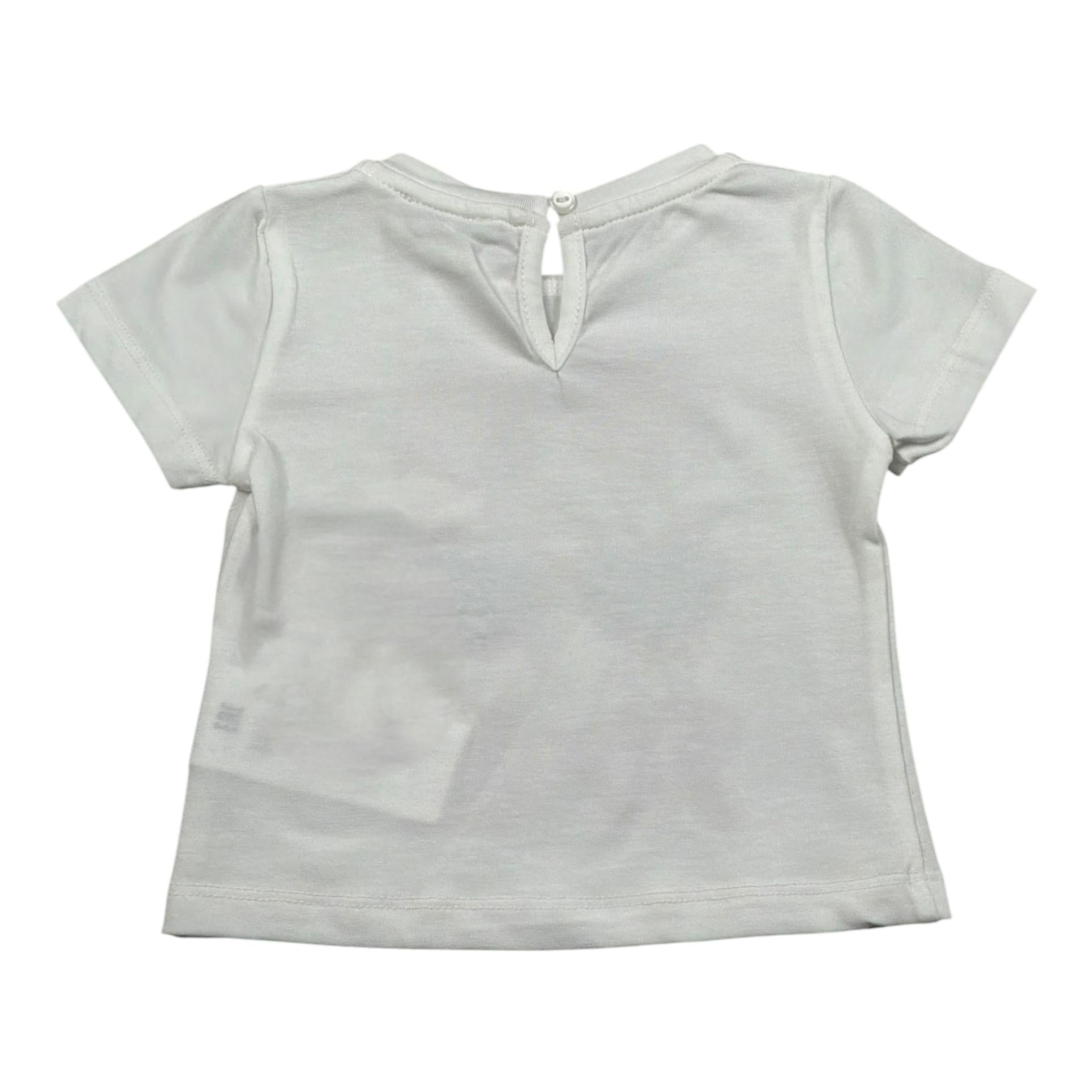M+E' T-Shirt Girocollo Tinta Unita con Stampa per Bambina UE1860JX BIANCO M+E' 