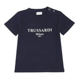 Trussardi T-Shirt Girocollo Tinta Unita con Stampa per Neonato TIP250111TS BLU TRUSSARDI 