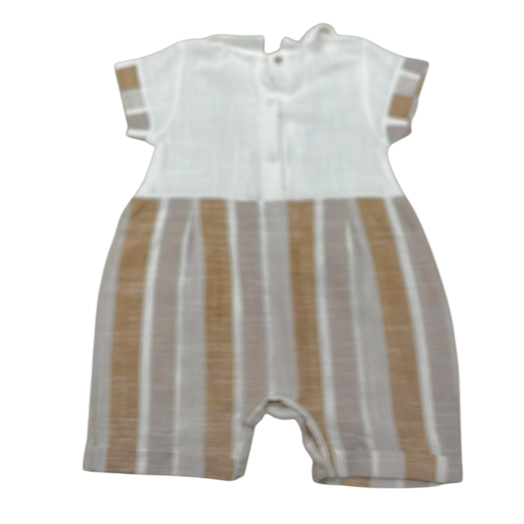 Babyvip Pagliaccetto Tricolore con Fantasia A Righe per Neonato T2810 BIANCO BABYVIP 