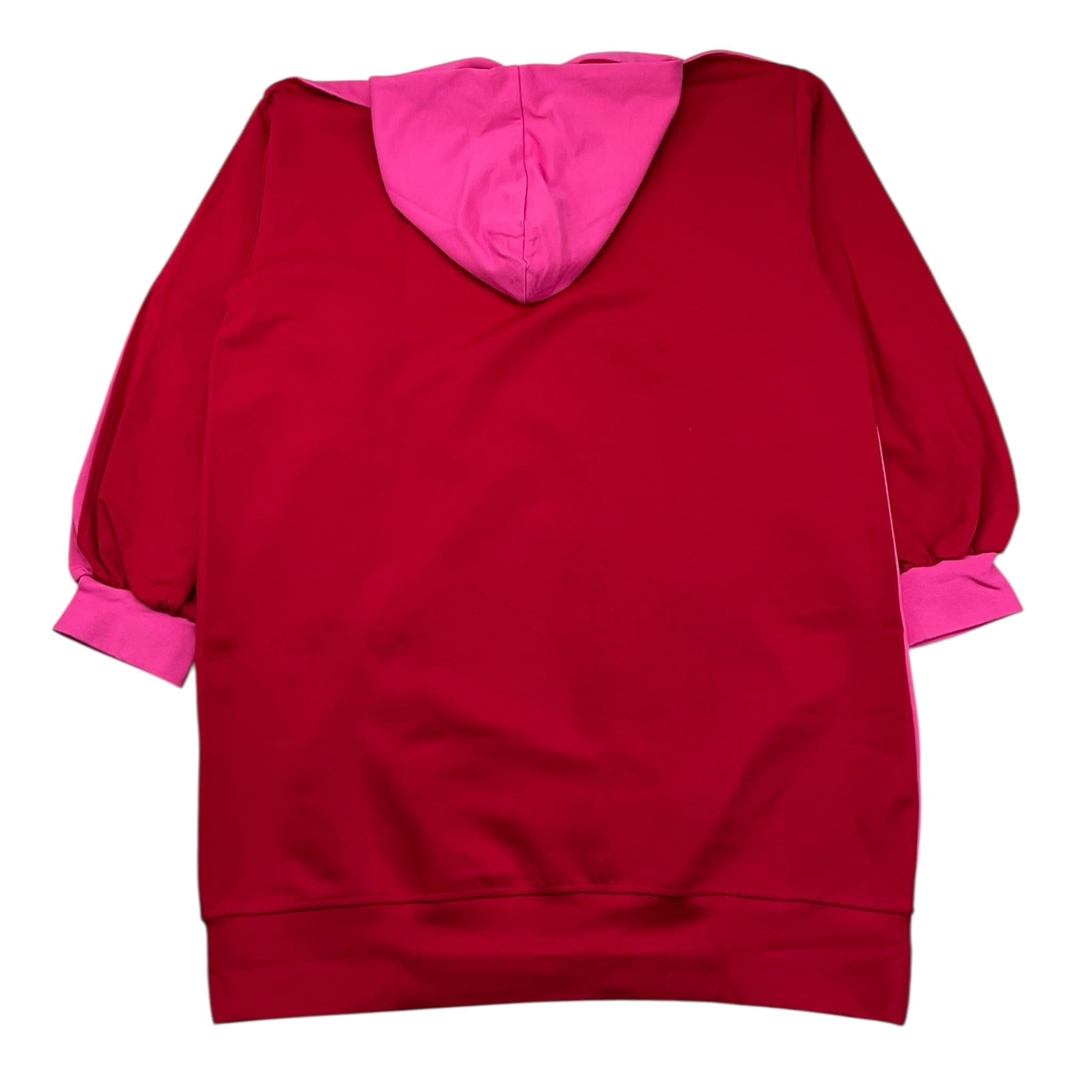 MARIUCCIA abito felpa bicolore con cappuccio Fuxia/rosso per Bambina MBFW23V202 FUXIA/ROSSO MARIUCCIA 
